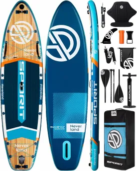 11'635" Super Wide Inflatable Stand Up Paddle Board, Ultra Stable SUP Board for Adults, 450lb Capacity with Shoulder Strap, 100L Backpack, Removable US Fin, Floating Paddle, Safety Leash