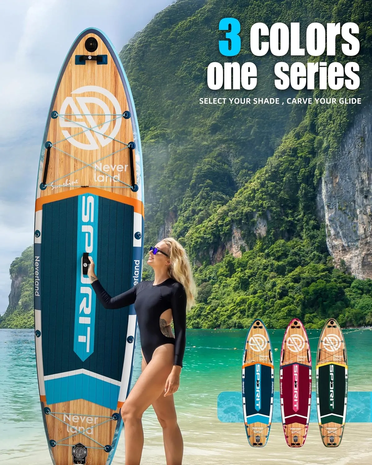 11'635" Super Wide Inflatable Stand Up Paddle Board, Ultra Stable SUP Board for Adults, 450lb Capacity with Shoulder Strap, 100L Backpack, Removable US Fin, Floating Paddle, Safety Leash