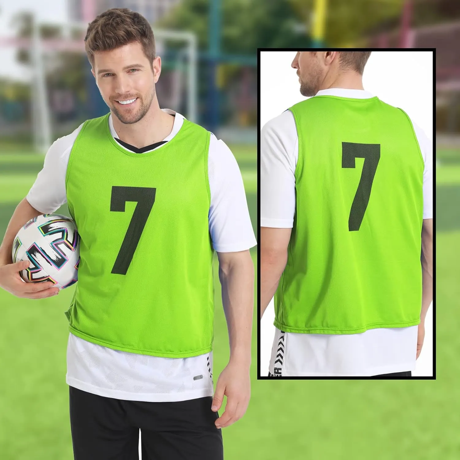 12 Pack Team Pinnies Scrimmage Vests Practice Jersey for Men Pennies for Sports Soccer Jerseys for Adult Youth