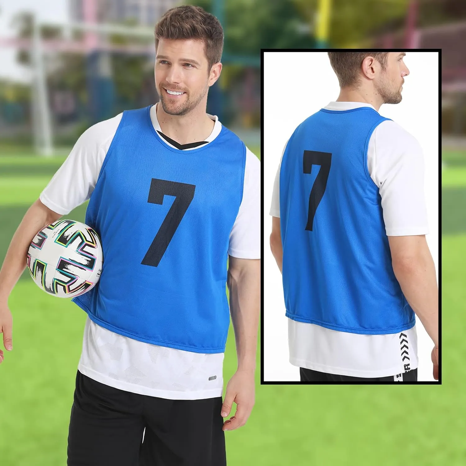 12 Pack Team Pinnies Scrimmage Vests Practice Jersey for Men Pennies for Sports Soccer Jerseys for Adult Youth