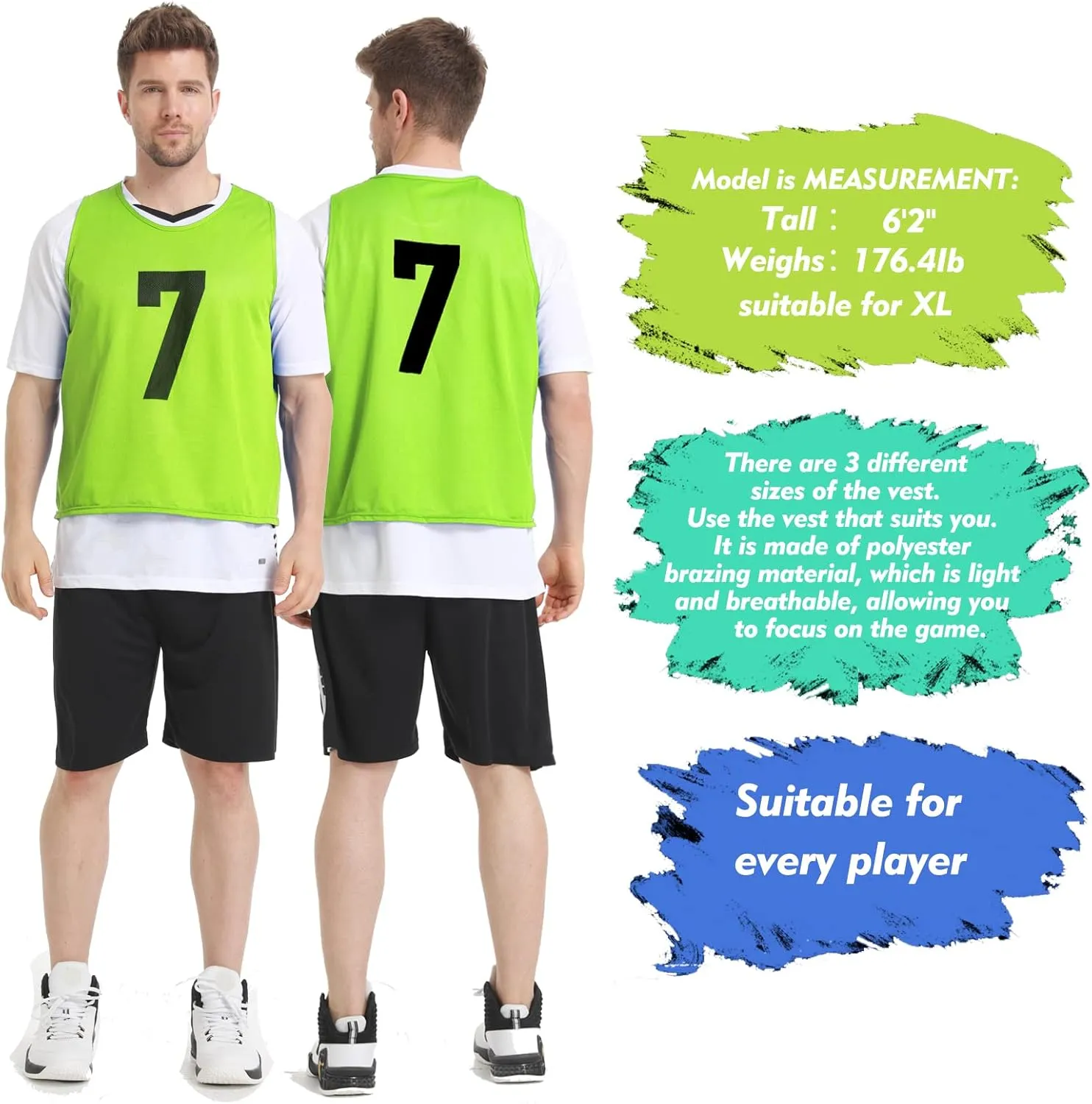 12 Pack Team Pinnies Scrimmage Vests Practice Jersey for Men Pennies for Sports Soccer Jerseys for Adult Youth