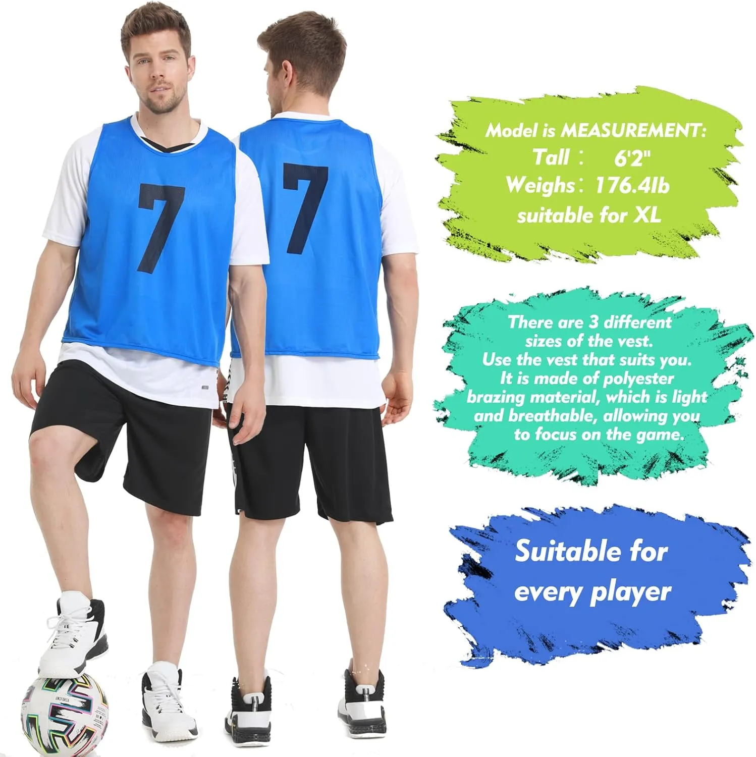 12 Pack Team Pinnies Scrimmage Vests Practice Jersey for Men Pennies for Sports Soccer Jerseys for Adult Youth