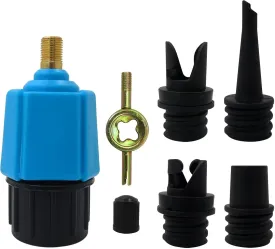 2025 New Inflatable Pump Air Valve Converter with 4 Air Valve Nozzles for Inflatable Boat, Stand Up Paddle Board, Inflatable Bed