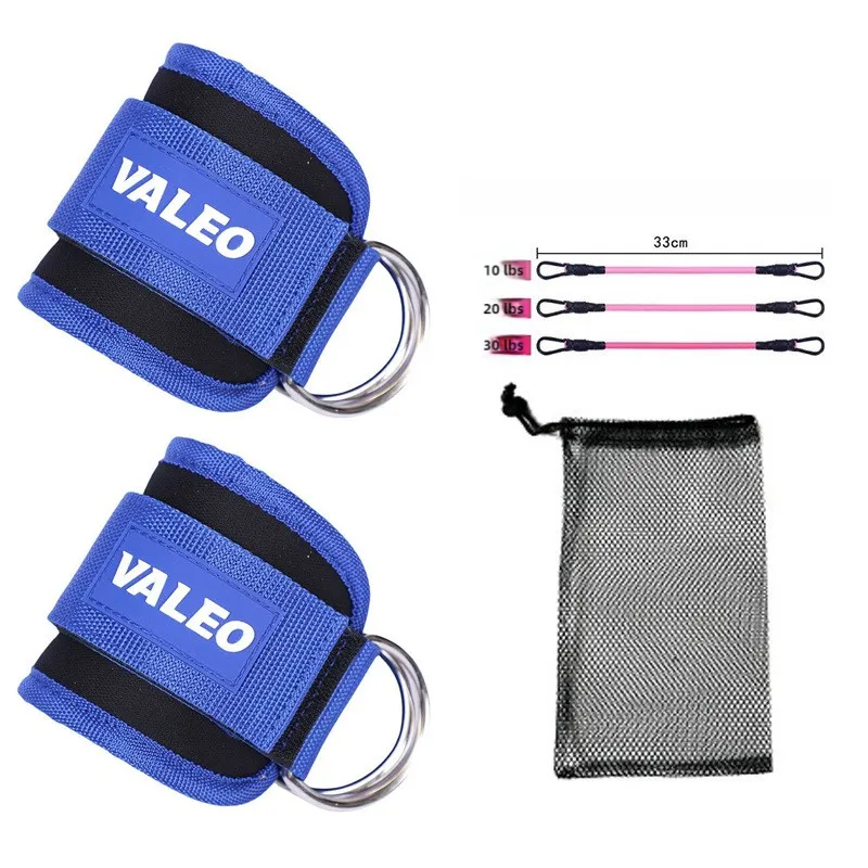 Adjustable Ankle Straps for Leg and Glute Training Blue Set