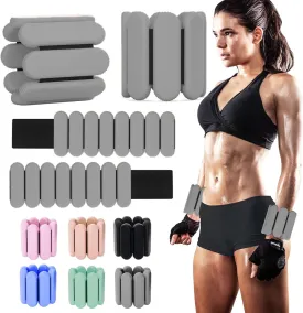 Adjustable Ankle Weights for Women Men,Wrist Weights set for Walking Running,1 Pair (1Lbs Each) Silicone Workout Weights for gym fitness, Jogging,yoga,pilates,strength training,physical therapy
