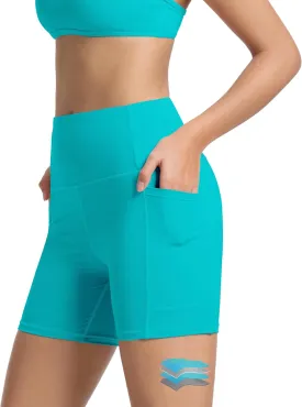 Beautikini Period Swimwear Menstrual Tummy Control Swimsuit 3.9" High Waist Leakproof Bathing Suit Bottoms for Teen Girls
