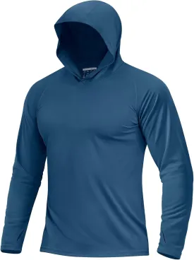 Boladeci Men's UPF 50  Sun Protection Lightweight Hoodie Shirts Long Sleeve Fishing Shirts SPF UV Hiking Swim