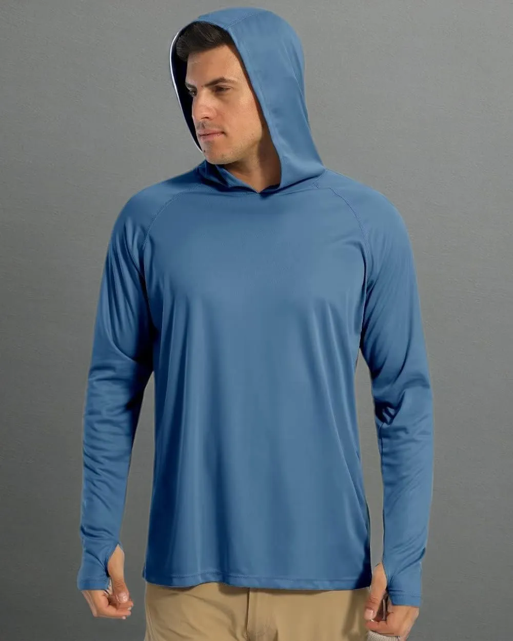 Boladeci Men's UPF 50  Sun Protection Lightweight Hoodie Shirts Long Sleeve Fishing Shirts SPF UV Hiking Swim
