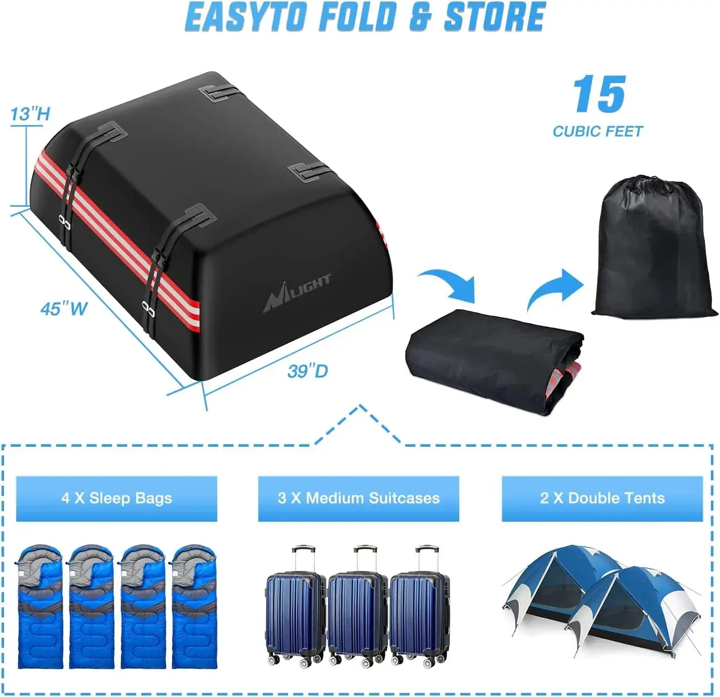 Car Roof Bag 15 Cubic Feet