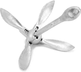 Crown Sporting Goods Galvanized Folding Grapnel Boat Anchor - Collapsible Spike Hook for Shallow Water - Boating Accessories for Kayaks, Canoes, Paddle Boards, & Small Watercrafts