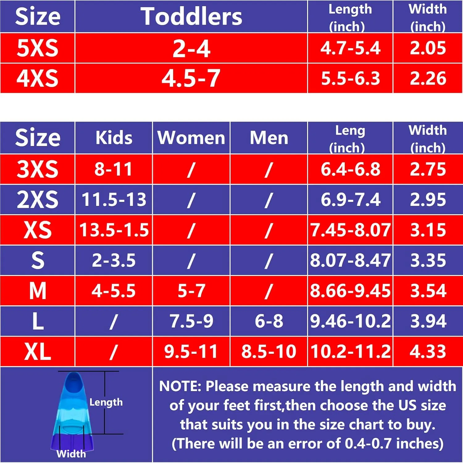 Fadgesy Swimming Training Fins,Comfortable Silicone Flippers for Swimming and Diving,Size Suitable Kids Girls Boys Adult
