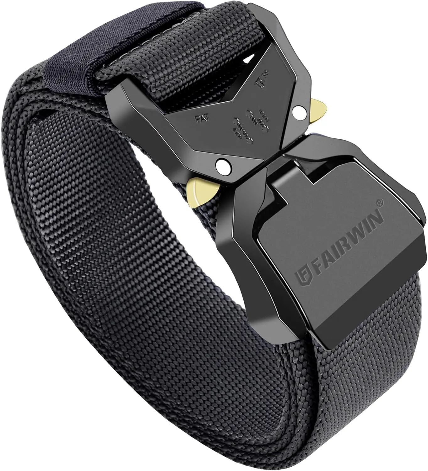 FAIRWIN Tactical Belt, Military Style Webbing Riggers Web Gun Belt with Heavy-Duty Quick-Release Metal Buckle