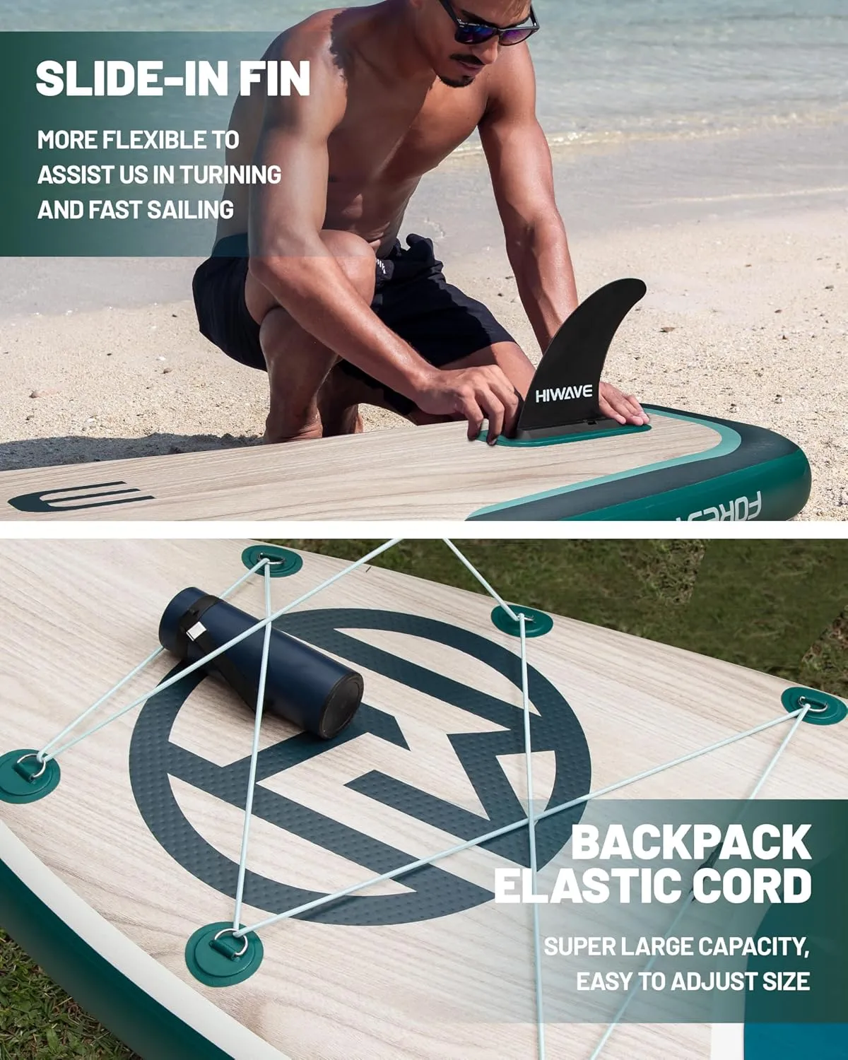 Inflatable Paddle Board 11 '* 34 "* 6" Extra Wide Sup Board, 450lb Capicity Paddle Board for Adults, Suitable for Sea and Lakes, 2 1Family Board