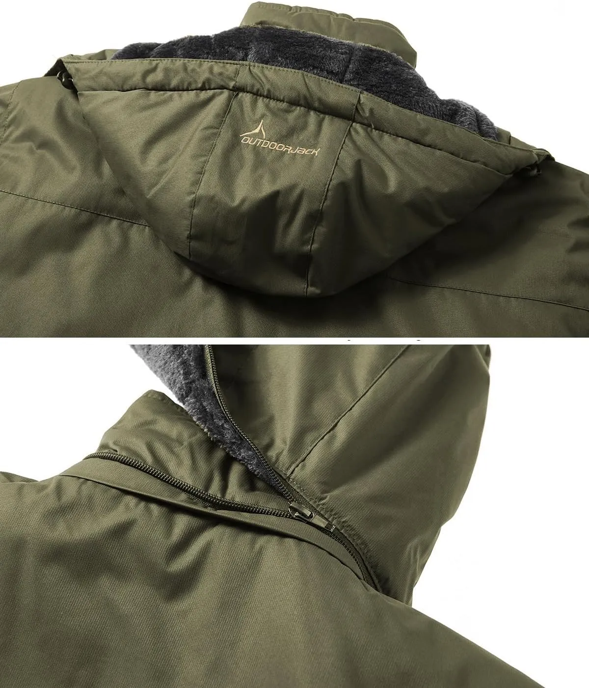 MANSDOUR Men's Snow Ski Hiking Jacket Waterproof Warm Fleece Winter Outdoor Snowboard Windbreaker Hooded Coat