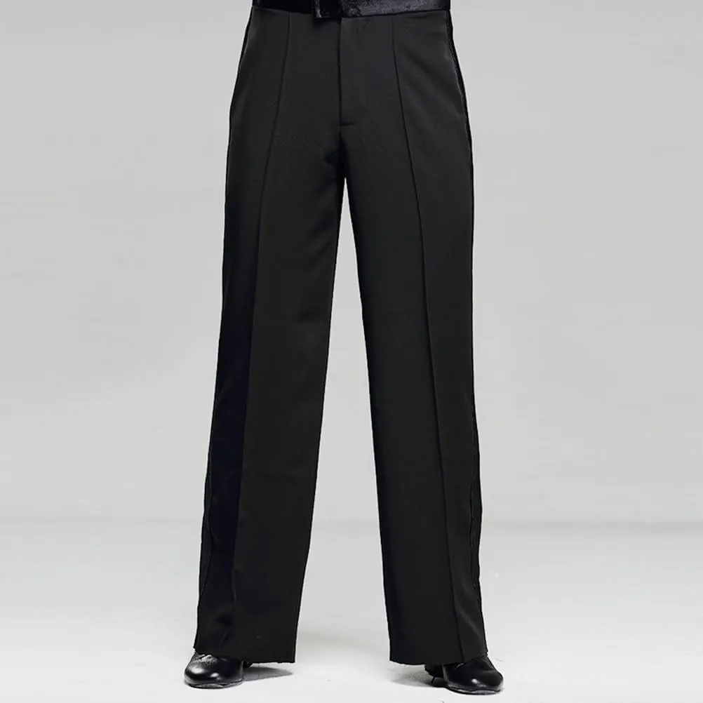 Men Professional Sideband Elastic Band Wide Latin Modern Square Practice Dance Pants