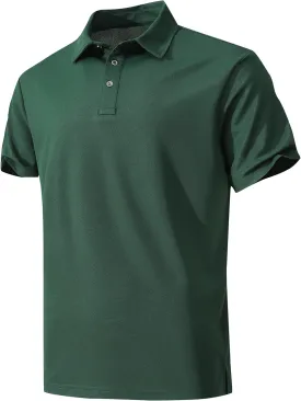 Men's Active Polo Shirt Quick Dry Performance Short Sleeve Tactical Golf Shirt