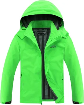 OTU Men's Lightweight Waterproof Hooded Rain Jacket Outdoor Raincoat Shell Jacket for Hiking Travel