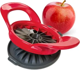 PrepWorks by Progressive Dishwasher Safe 16-Slice Thin Apple Slicer and Corer with Attached Safety Cover (Red)