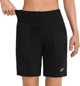 Quenteen Bermuda Shorts for Women 9" Knee Length Athletic Sweat Shorts High Waisted Yoga Jogger