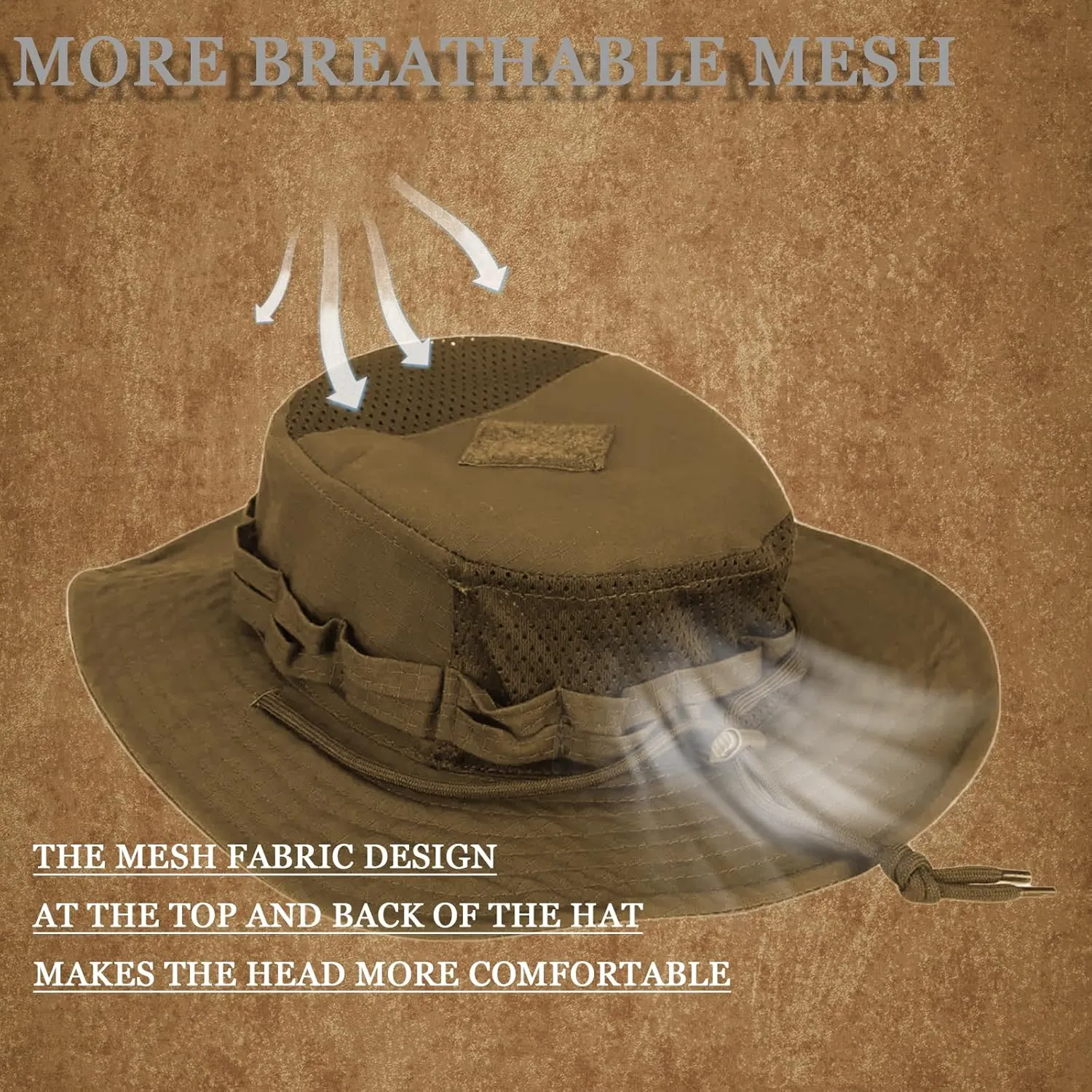 Sun Hat Breathable Boonie Hats for Men Women Fishing Safari Bucket Hat Cap Hunting Outdoor Hiking Camping