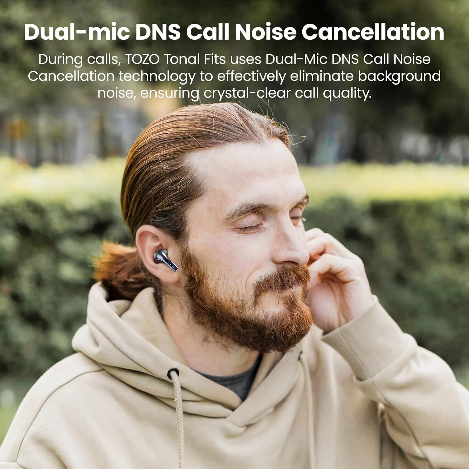 TOZO T21 Wireless Earbuds Bluetooth 5.3 in Ear Headphones Dual Mic Call Noise Cancelling IPX8 Waterproof 44H Playback Stereo Sound with LED Display Wireless Charging Case 32 EQs via APP Blue