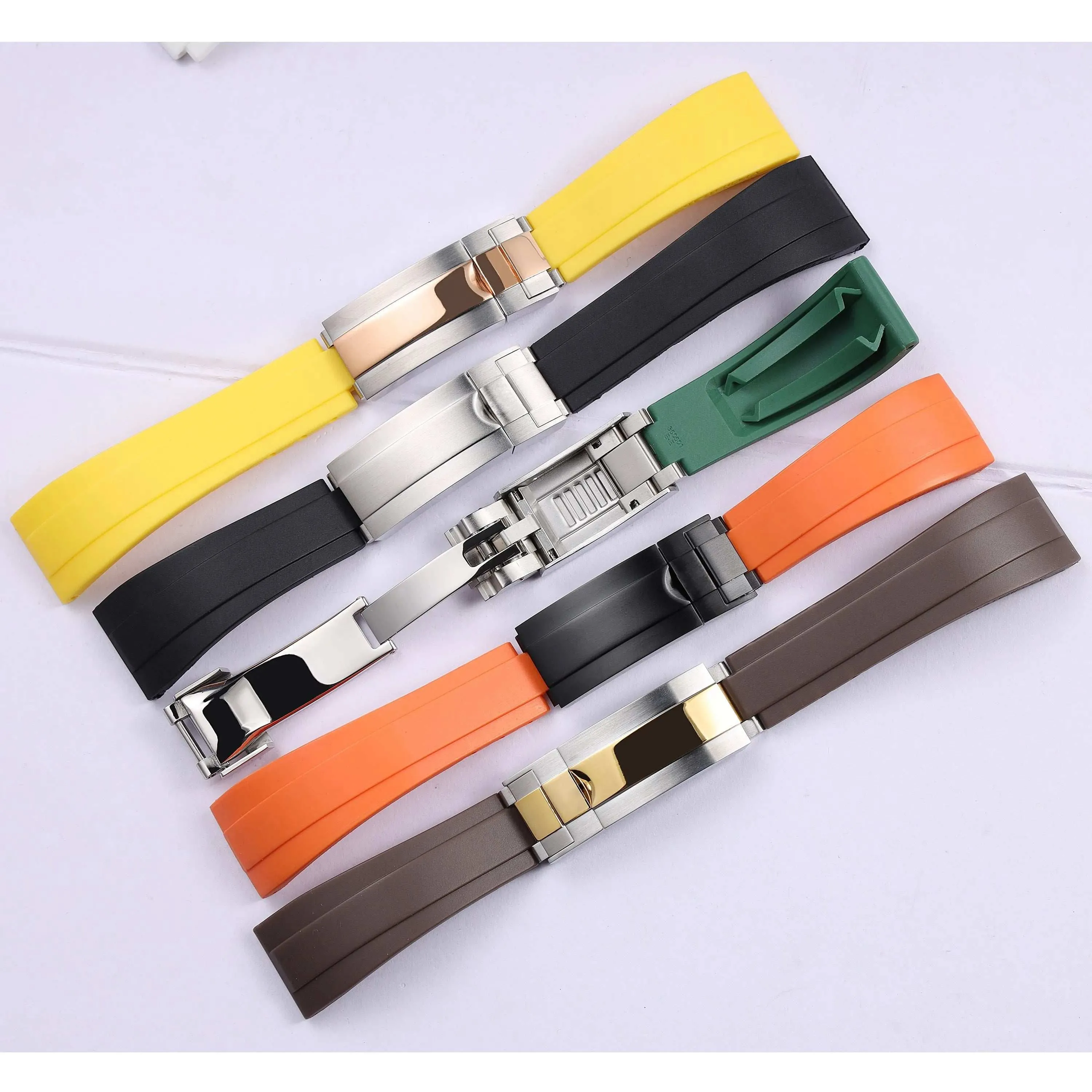 VivaStraps 20mm Glide Lock Micro-Adjust Rubber Watchband