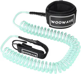 WOOWAVE SUP Leash Premium Stand Up Paddle Board Surfboard Leash Coiled 8/10 feet Stay on Board with Waterproof Wallet/Phone Case