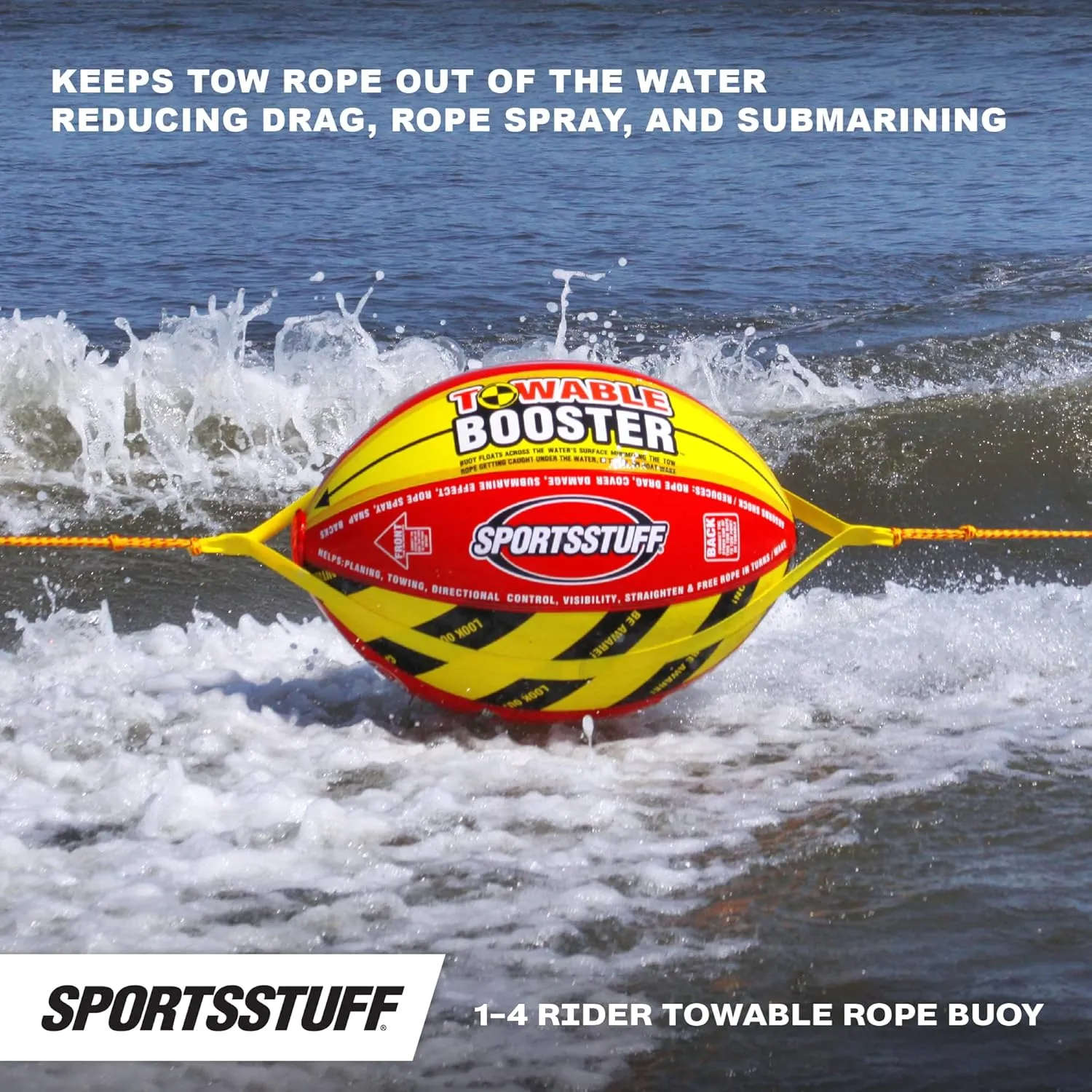 WOW Sports  Big Ducky Towable Deck Tube for Boating  1-3 Person 510 lbs Capacity  Inflatable Boat Tube for Water Sports  Youth & Adults