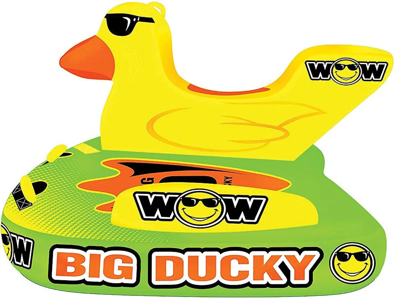 WOW Sports  Big Ducky Towable Deck Tube for Boating  1-3 Person 510 lbs Capacity  Inflatable Boat Tube for Water Sports  Youth & Adults