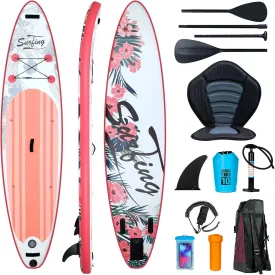 YUSING Inflatable Stand Up Paddle Board with Kayak Seat, Non-Slip Deck SUP Paddle Board with Premium Kayak, Portable Standing Boat for Youth & Adult
